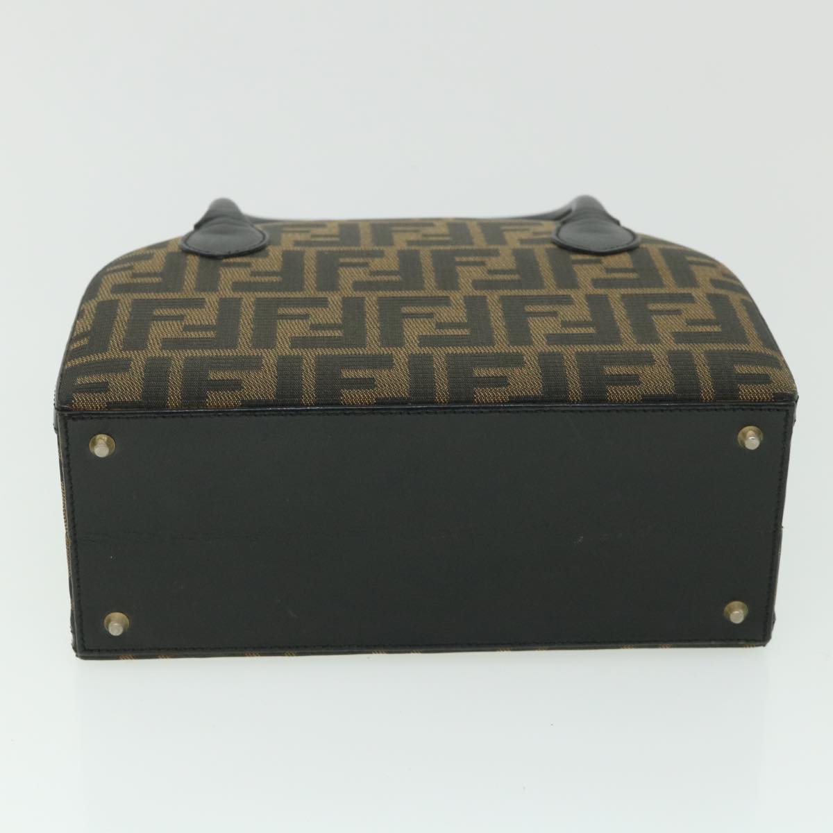 FENDI Zucca Canvas Hand Bag 2way Black Brown ar10368B