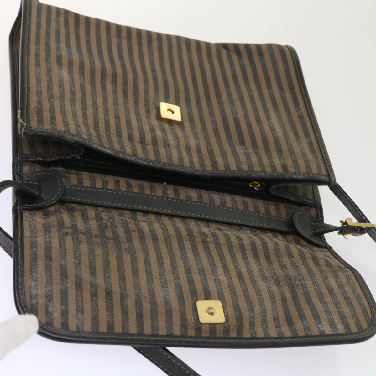 FENDI Pecan Canvas Shoulder Bag Brown ar10375B