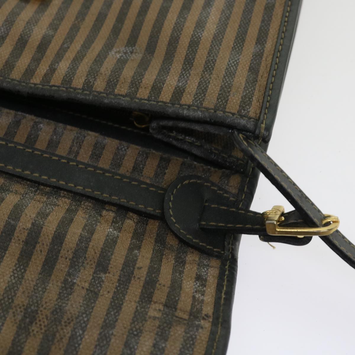 FENDI Pecan Canvas Shoulder Bag Brown ar10375B