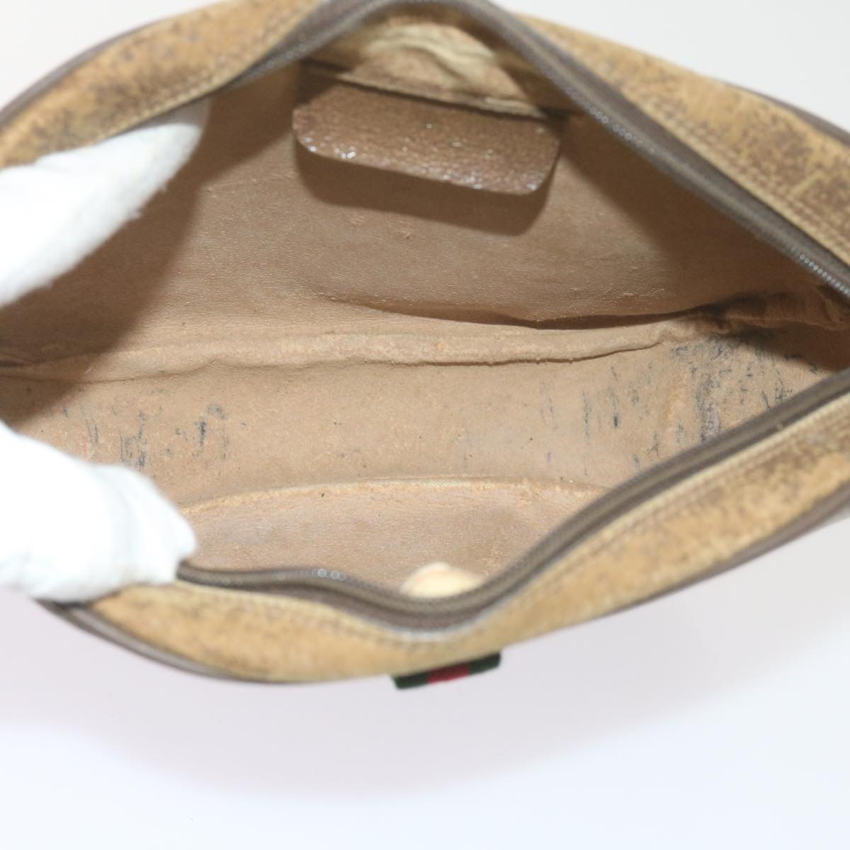 GUCCI GG Canvas Web Sherry Line Shoulder Bag 3Set Beige ar10786
