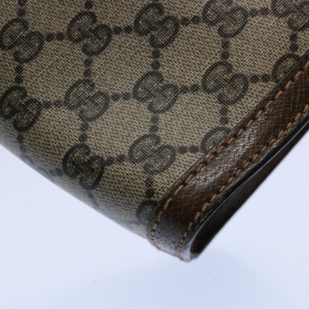 GUCCI GG Supreme Web Sherry Line Clutch Bag Beige Red 001.014.2125 ar10999