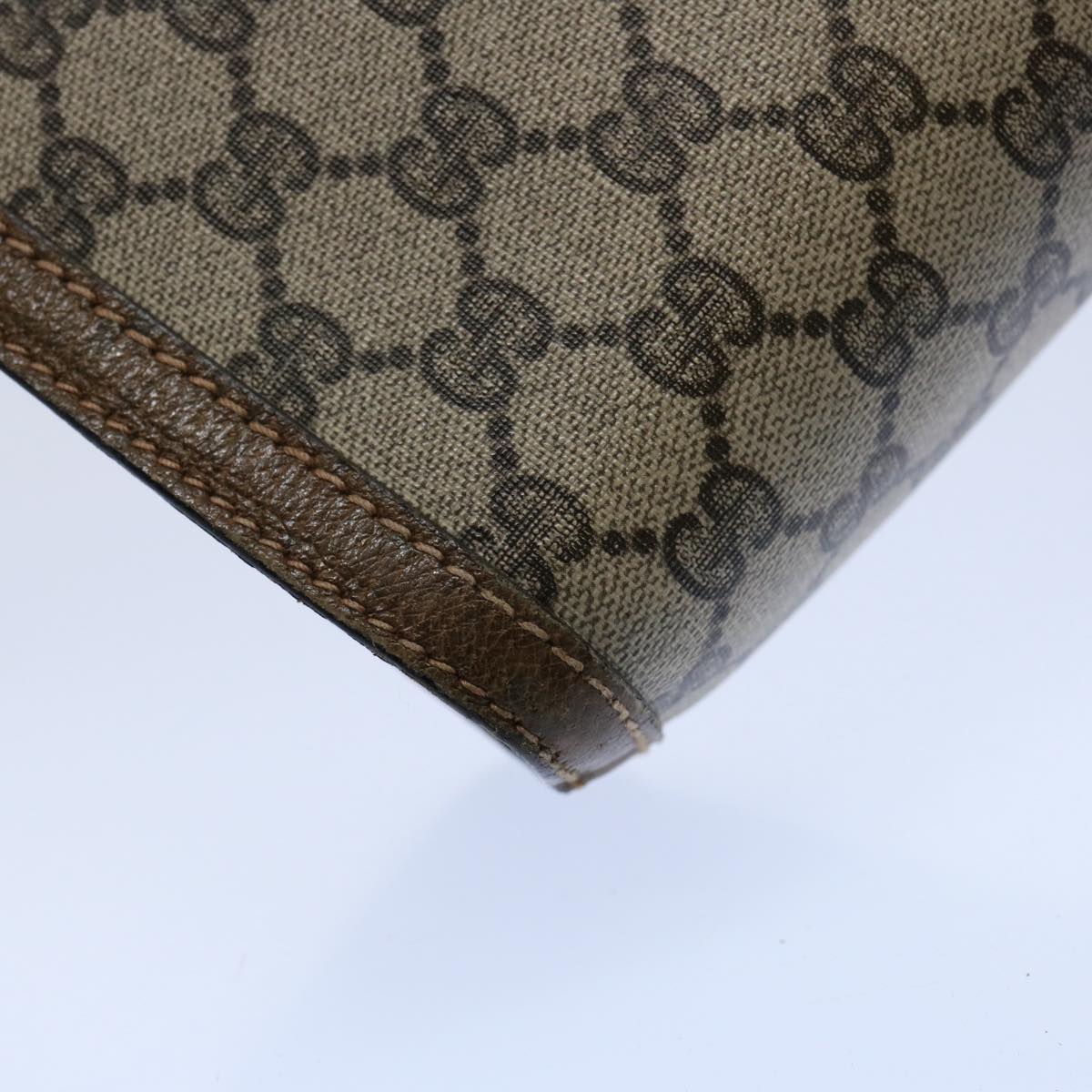 GUCCI GG Supreme Web Sherry Line Clutch Bag Beige Red 001.014.2125 ar10999