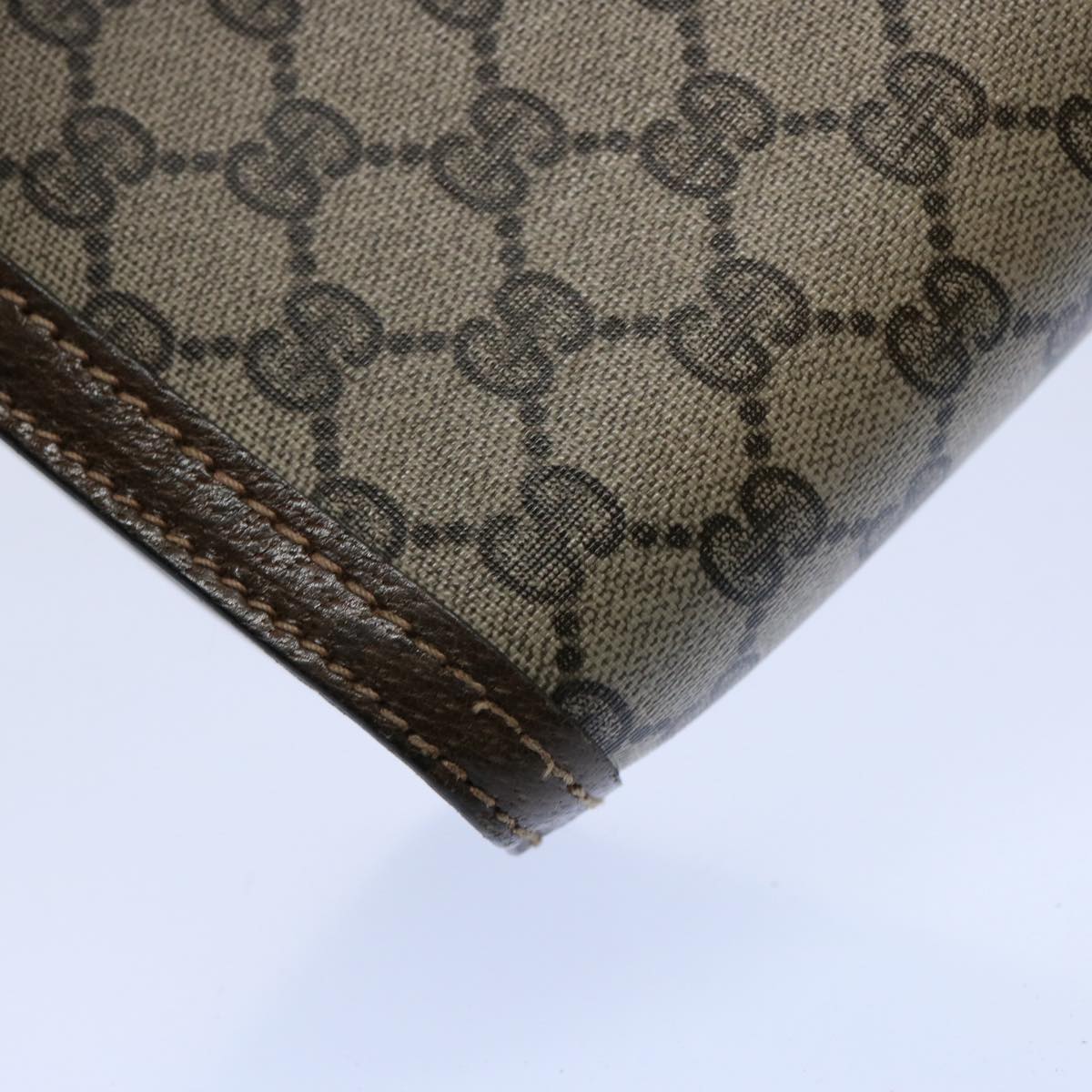 GUCCI GG Supreme Web Sherry Line Clutch Bag Beige Red 001.014.2125 ar10999