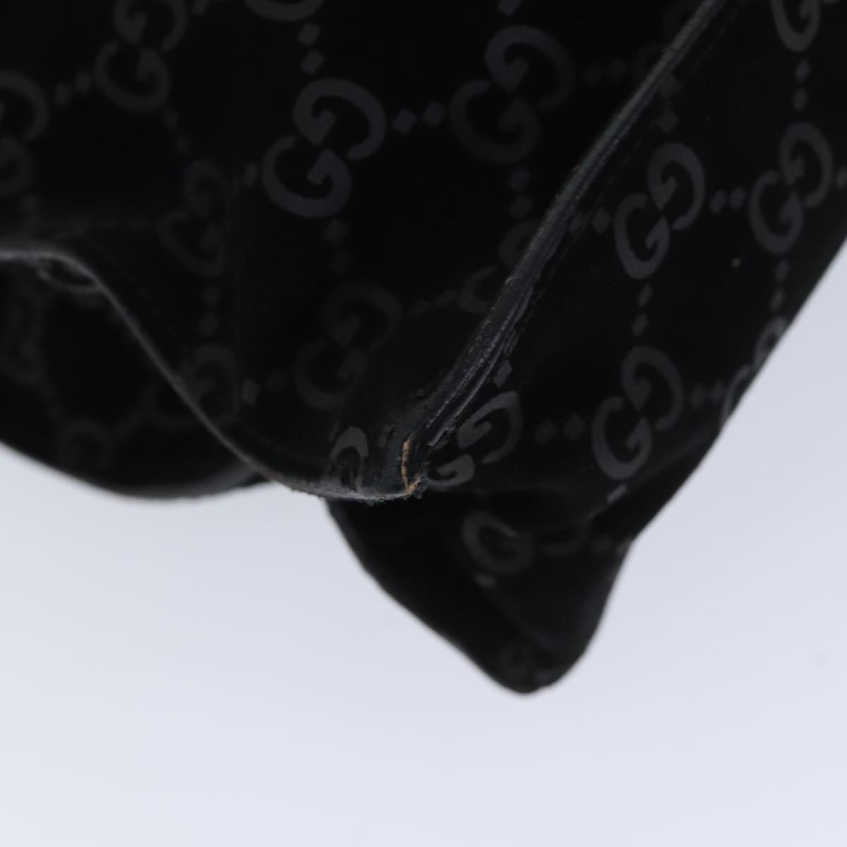 GUCCI GG Canvas Tote Bag Suede Black ar11680