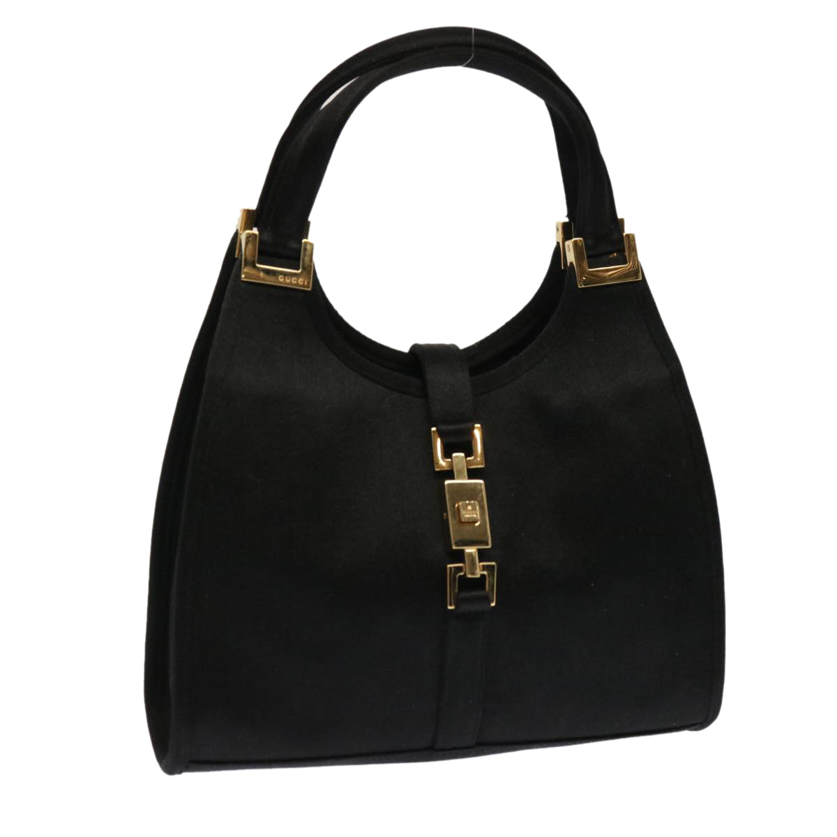 GUCCI Jackie Hand Bag Satin Black 005 0788 00926 ar11686