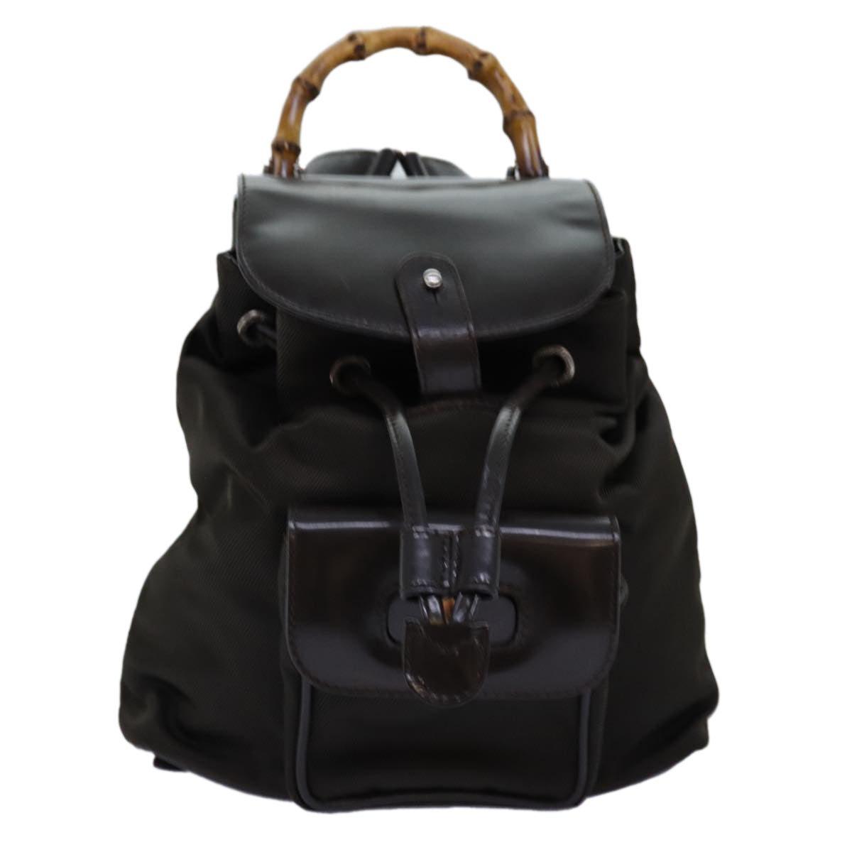 GUCCI Bamboo Backpack Nylon Brown 003 1998 0030 ar11716