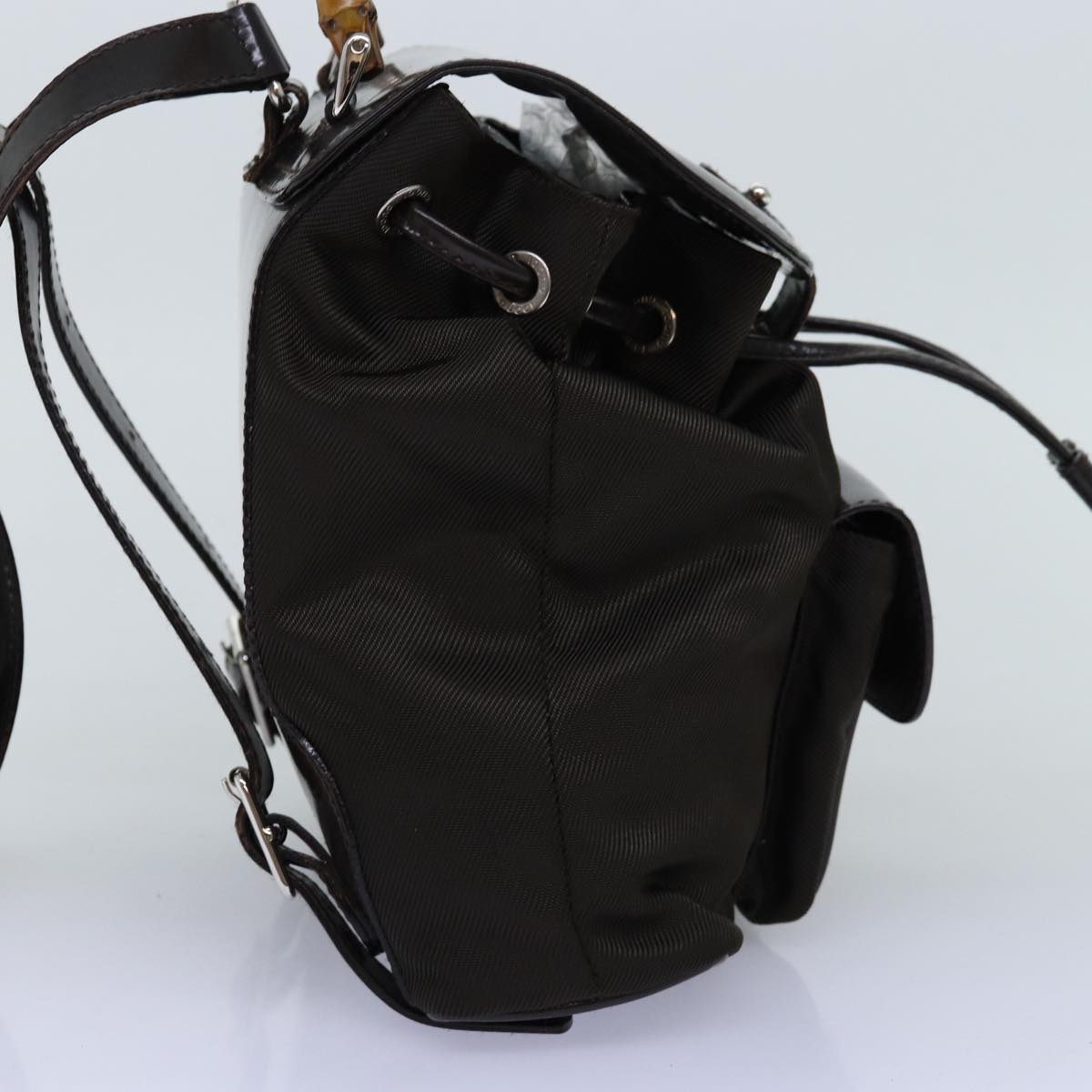 GUCCI Bamboo Backpack Nylon Brown 003 1998 0030 ar11716