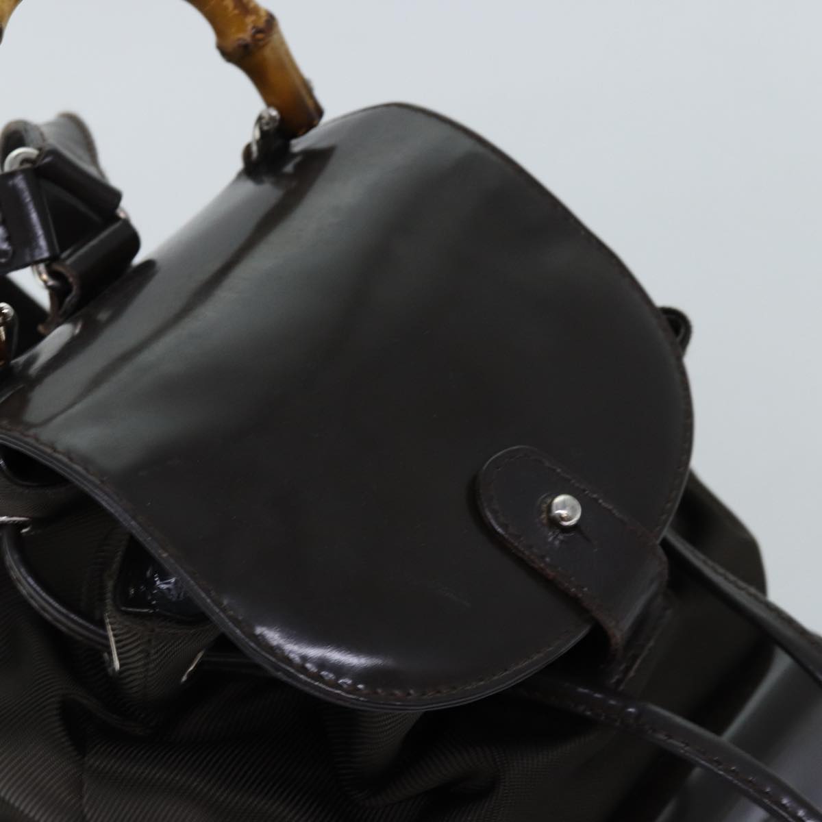 GUCCI Bamboo Backpack Nylon Brown 003 1998 0030 ar11716