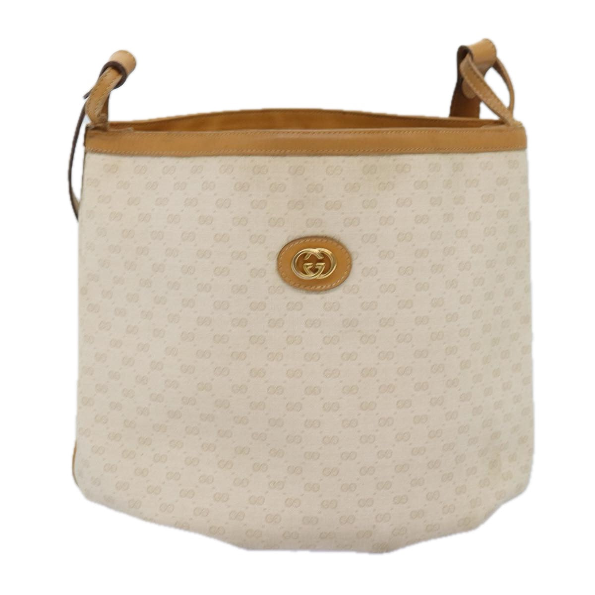 GUCCI Micro GG Supreme Shoulder Bag PVC Beige ar11825