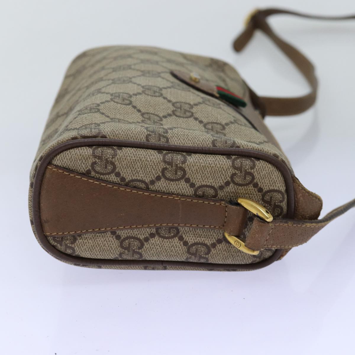 GUCCI GG Supreme Web Sherry Line Shoulder Bag Beige Red 89 02 018 ar11875