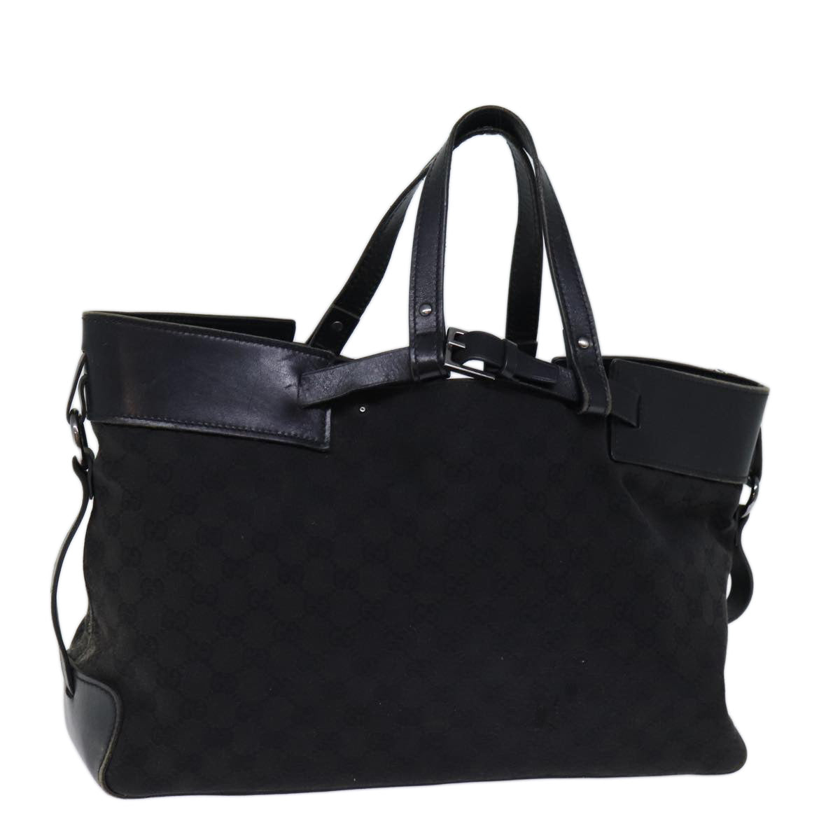 GUCCI GG Canvas Hand Bag Black ar11879