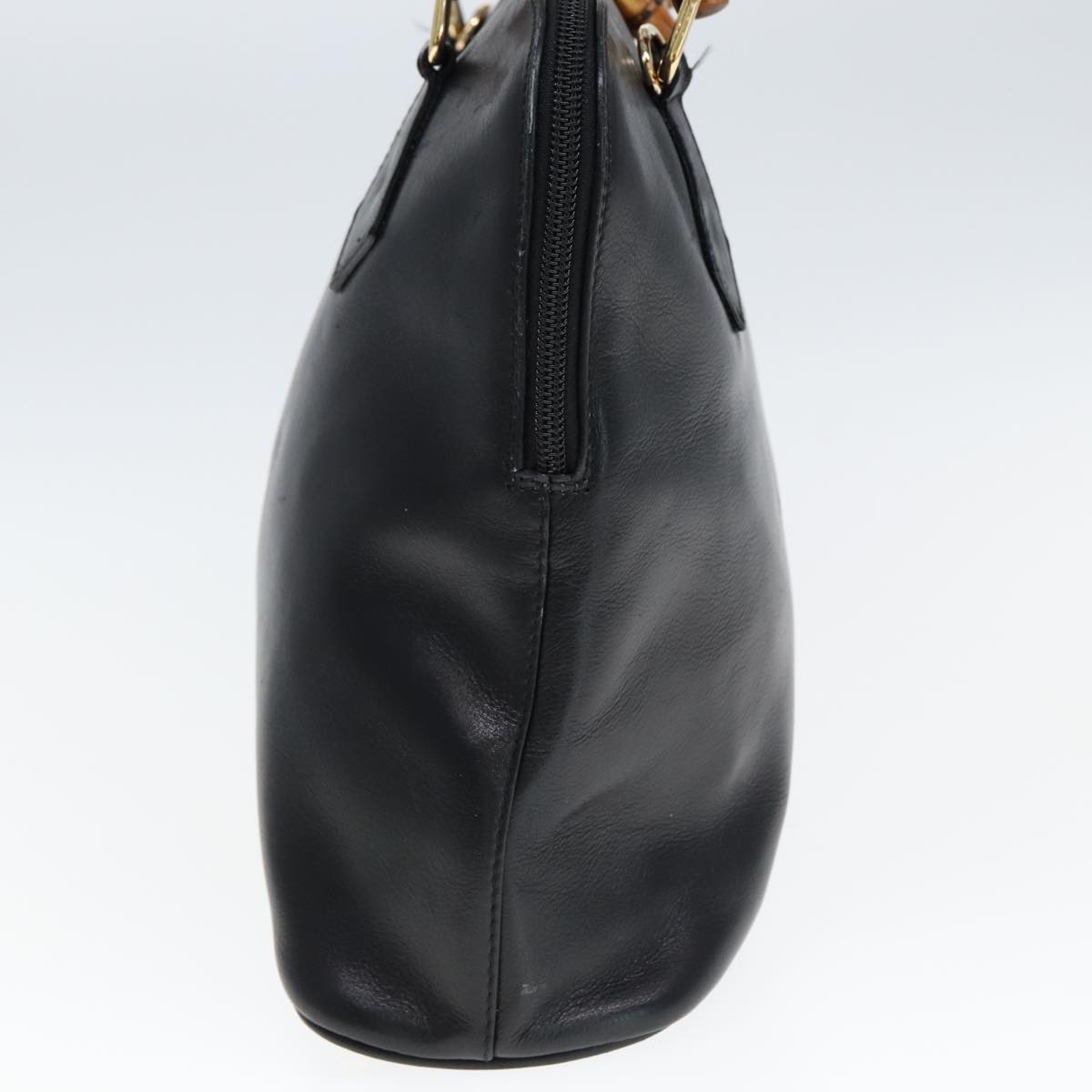 GUCCI Bamboo Hand Bag Leather Black 000 1186 0289 ar11883
