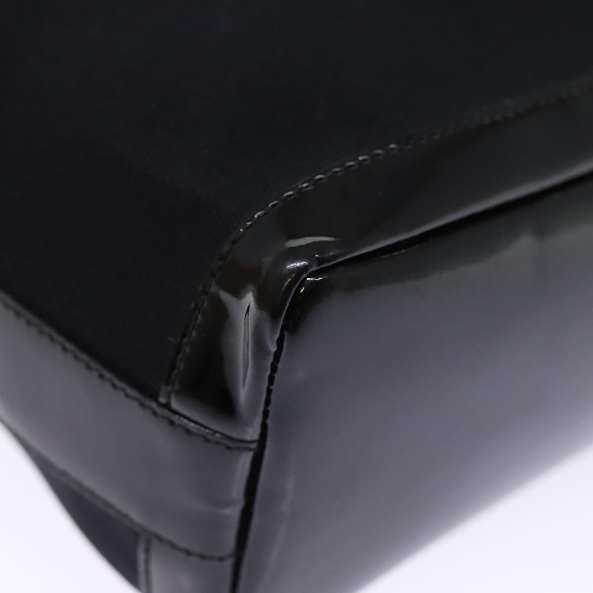 GUCCI Bamboo Hand Bag Nylon Black ar11884