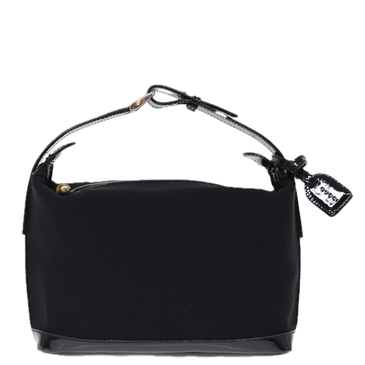 GUCCI Bamboo Hand Bag Nylon Black ar11884
