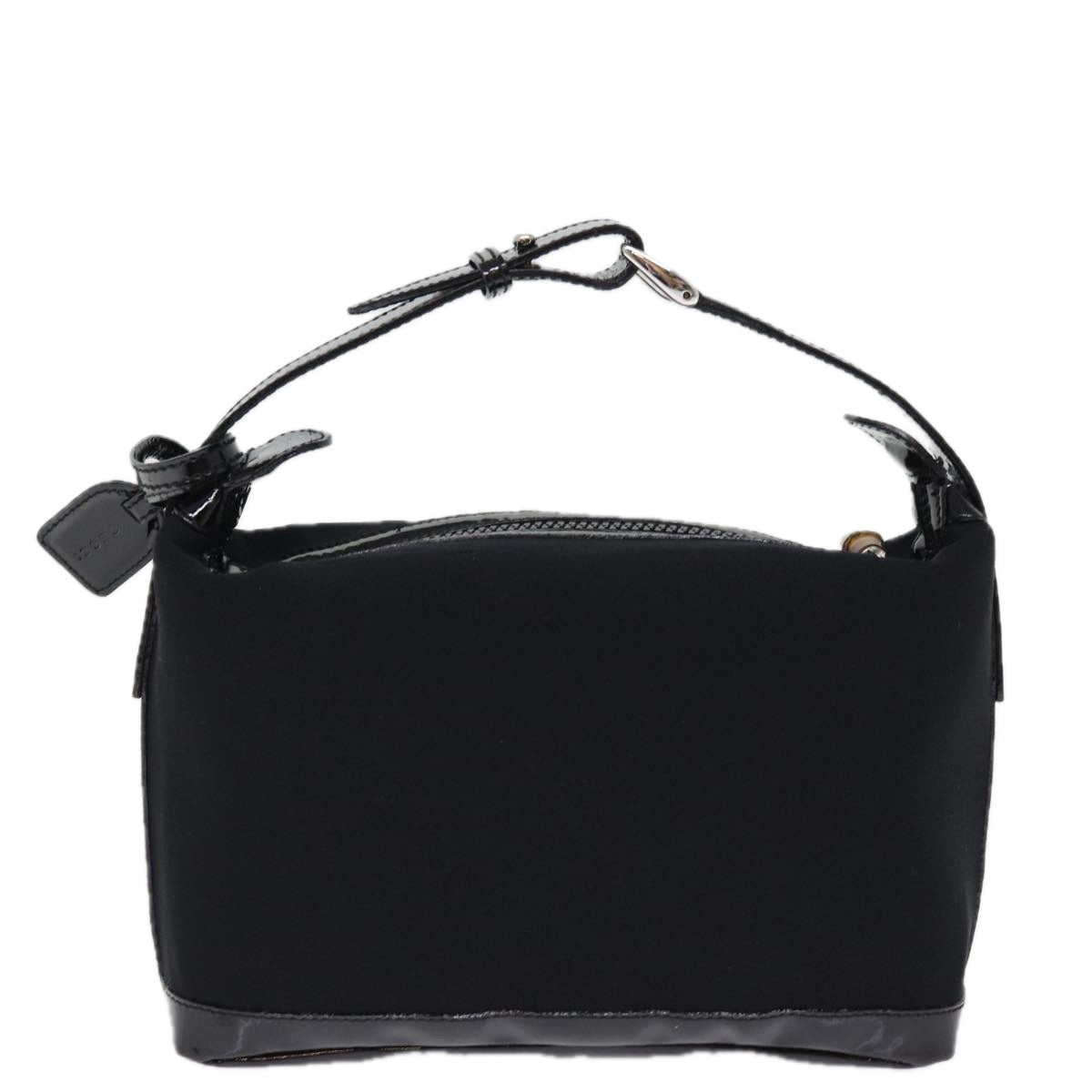 GUCCI Bamboo Hand Bag Nylon Black ar11884
