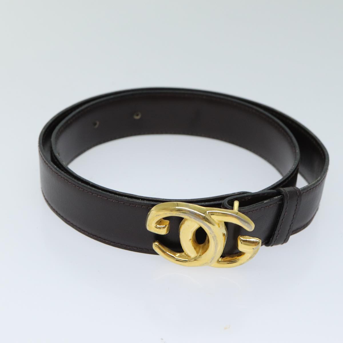 GUCCI Belt Leather 32.3"" Black ar11920B