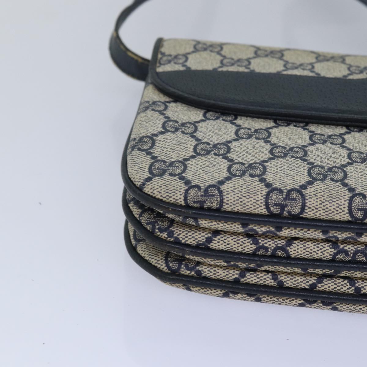 GUCCI GG Supreme Shoulder Bag PVC Leather Navy 004 106 0024 ar11976