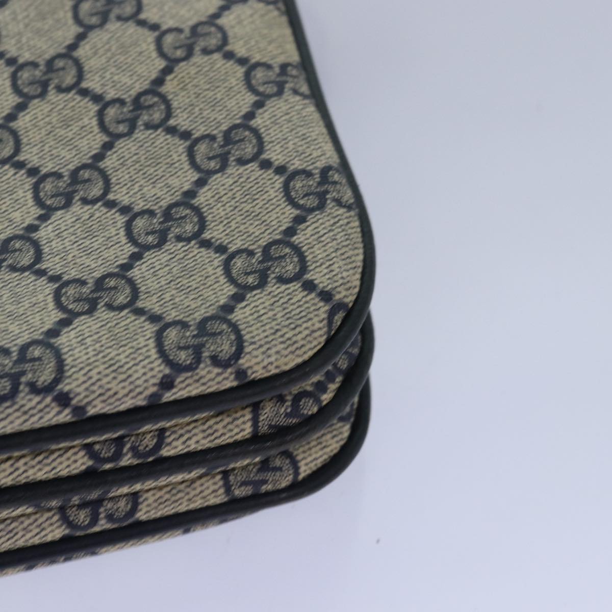 GUCCI GG Supreme Shoulder Bag PVC Leather Navy 004 106 0024 ar11976