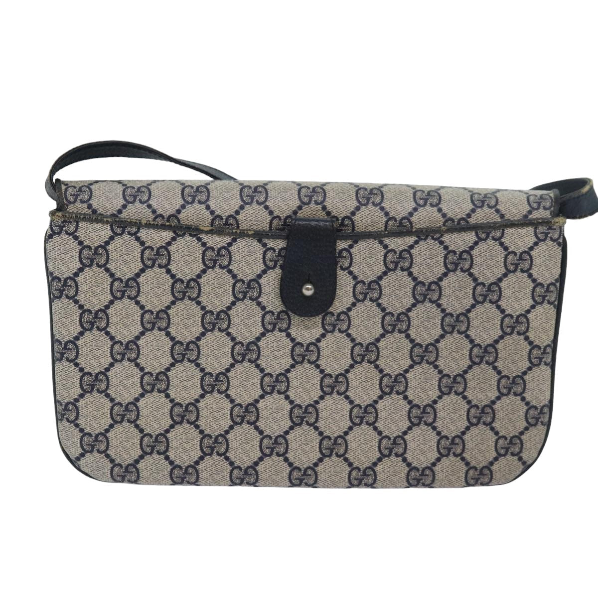 GUCCI GG Supreme Shoulder Bag PVC Leather Navy 004 106 0024 ar11976