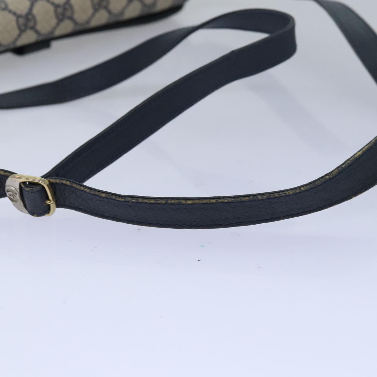 GUCCI GG Supreme Shoulder Bag PVC Leather Navy 004 106 0024 ar11976