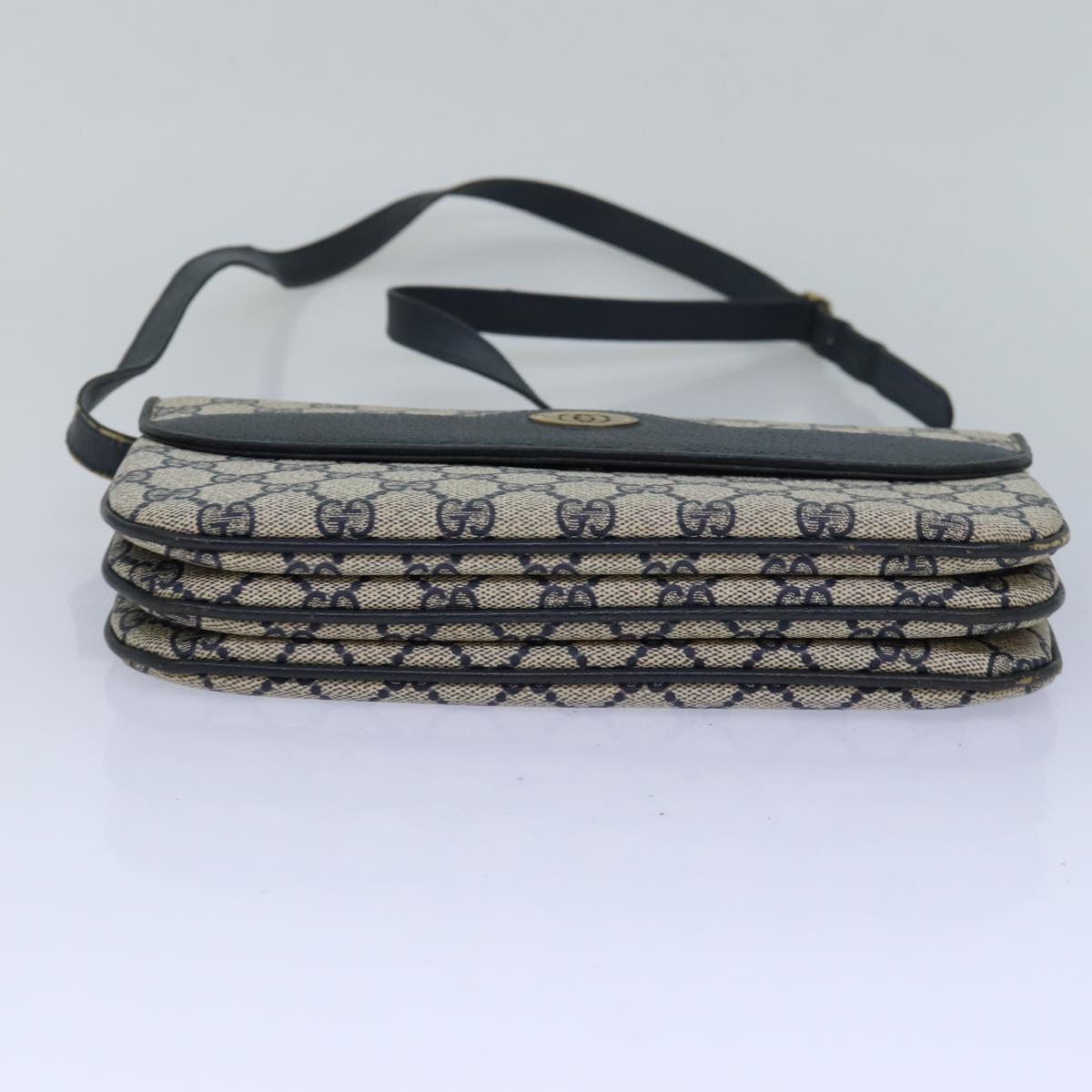 GUCCI GG Supreme Shoulder Bag PVC Leather Navy 004 106 0024 ar11976
