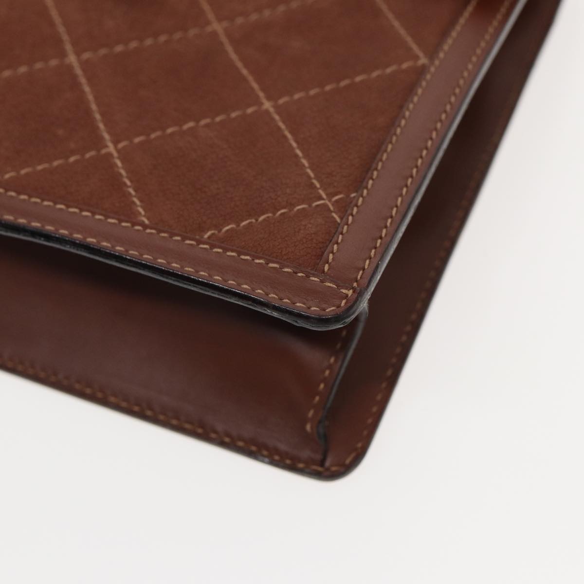 GUCCI Hand Bag Leather 2way Brown ar12027