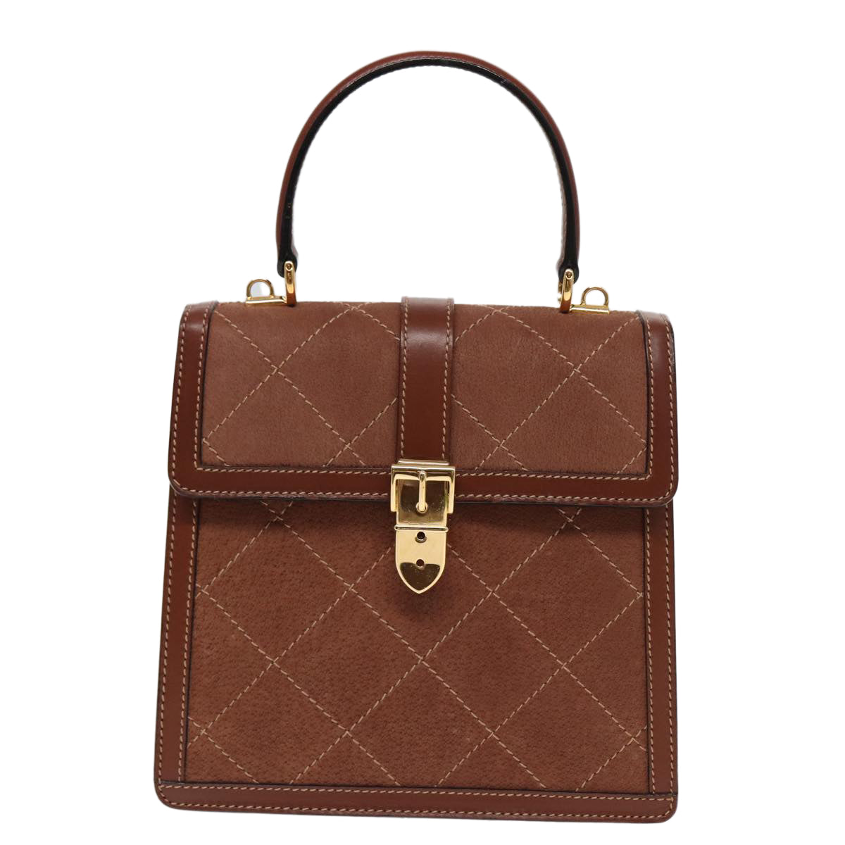 GUCCI Hand Bag Leather 2way Brown ar12027