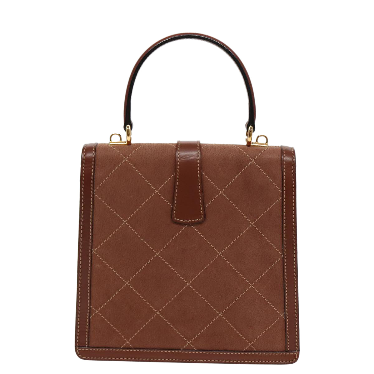 GUCCI Hand Bag Leather 2way Brown ar12027