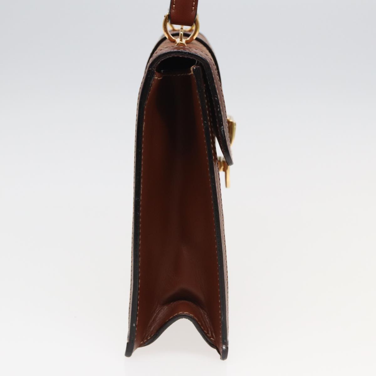 GUCCI Hand Bag Leather 2way Brown ar12027
