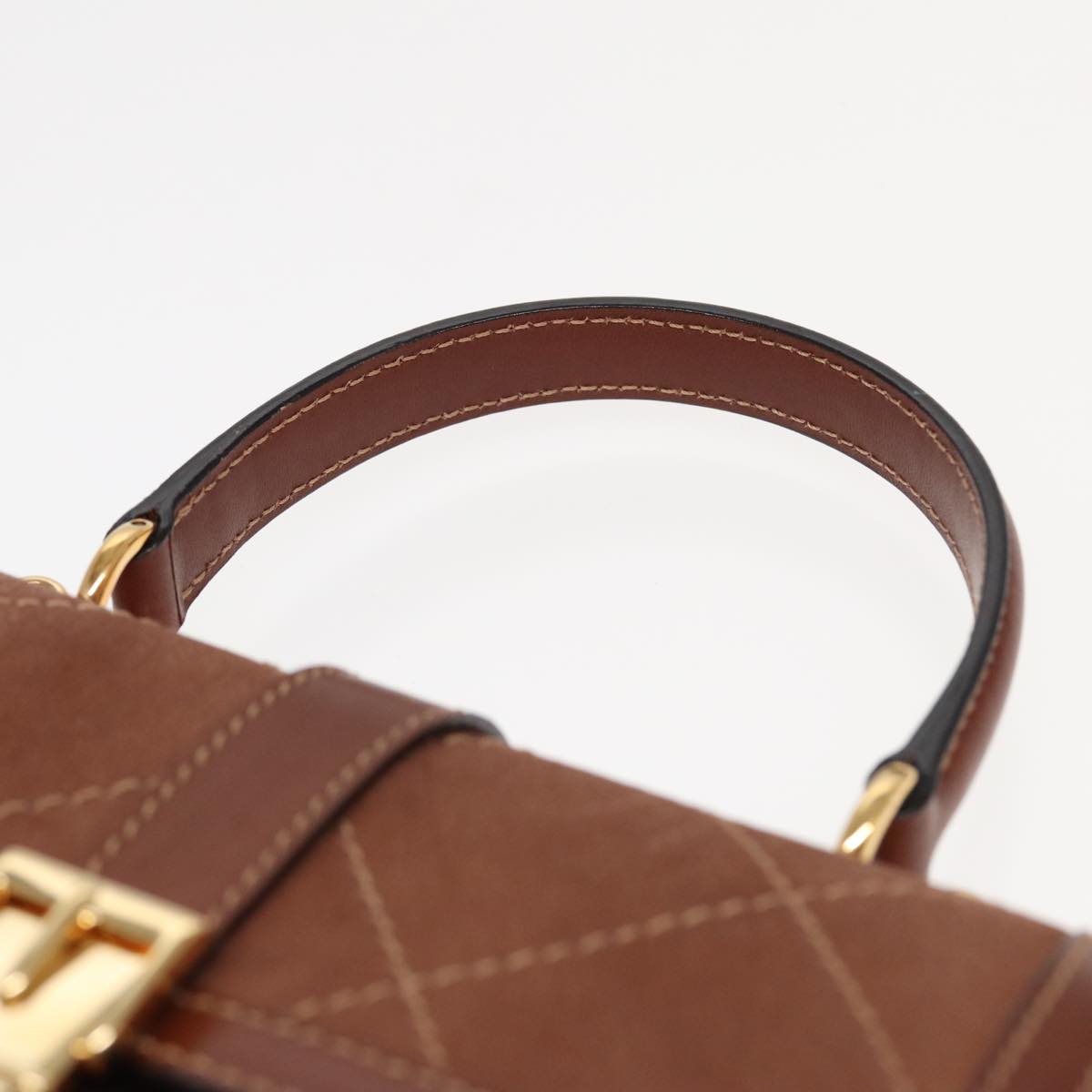 GUCCI Hand Bag Leather 2way Brown ar12027