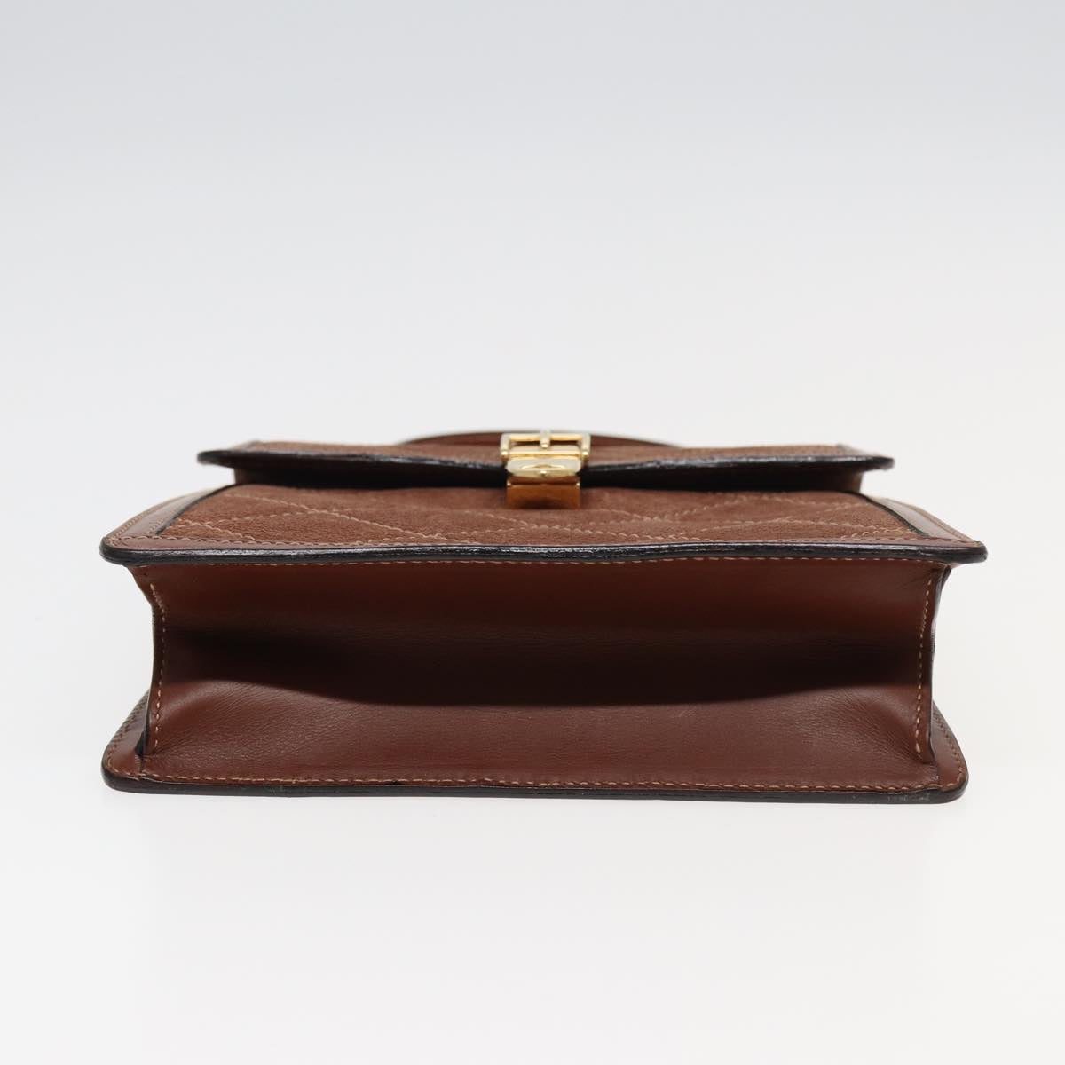 GUCCI Hand Bag Leather 2way Brown ar12027