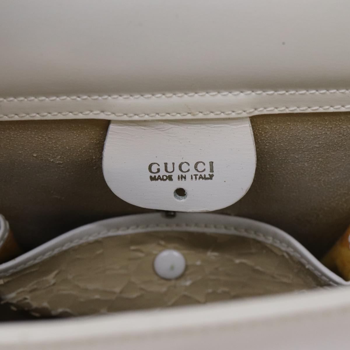 GUCCI Body Bag Leather White ar12042