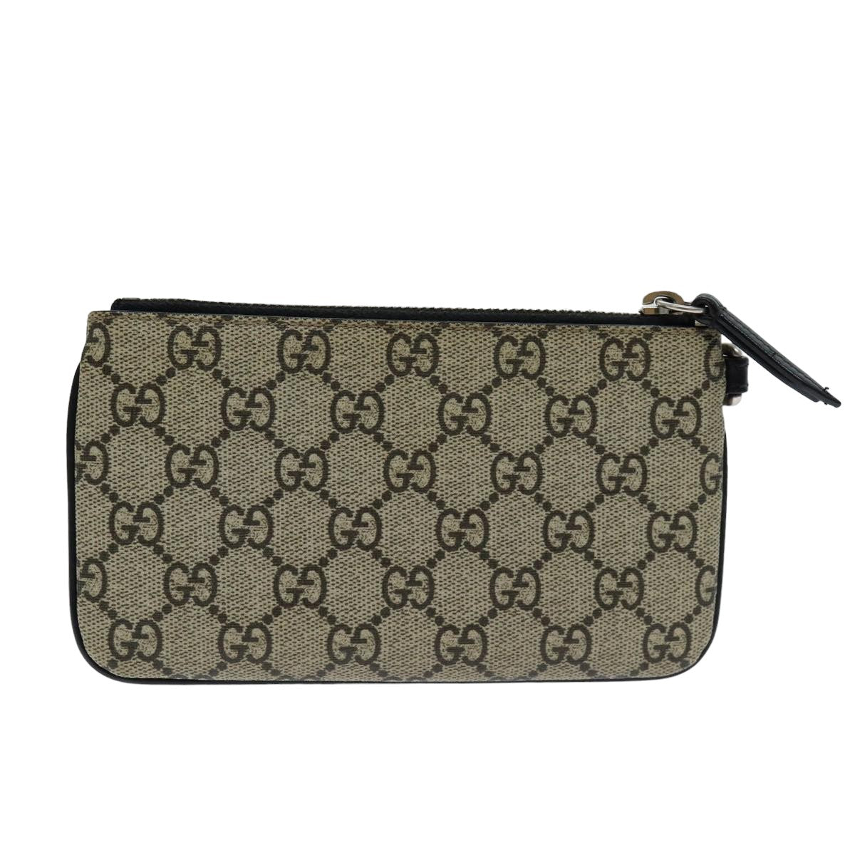 GUCCI GG Supreme Pouch PVC Leather Beige 522866 ar12057