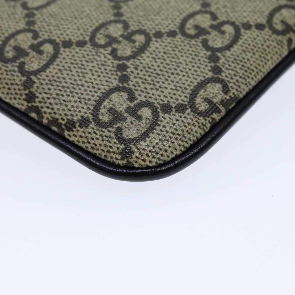 GUCCI GG Supreme Pouch PVC Leather Beige 522866 ar12057