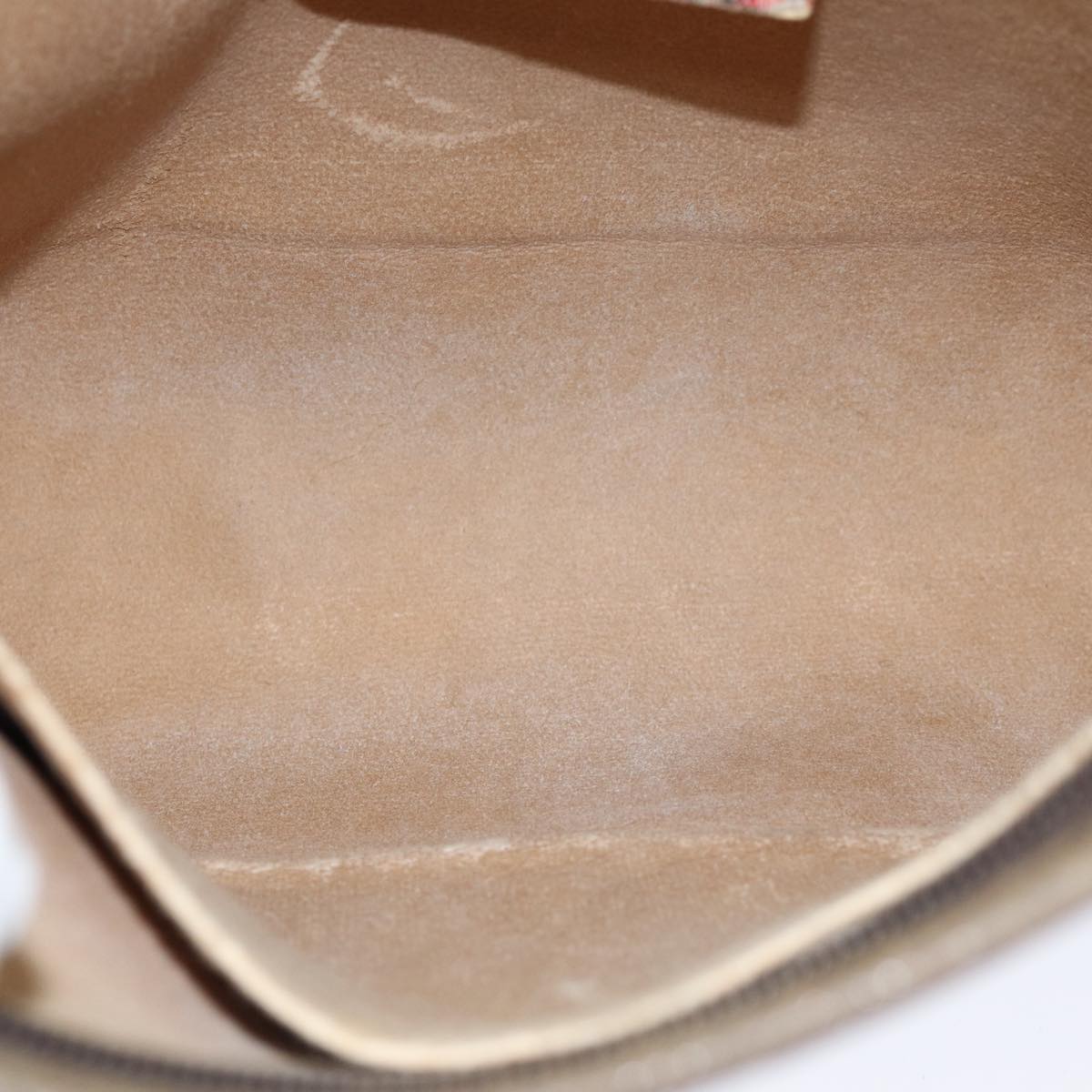 GUCCI GG Canvas Clutch Bag PVC Leather Beige ar12060