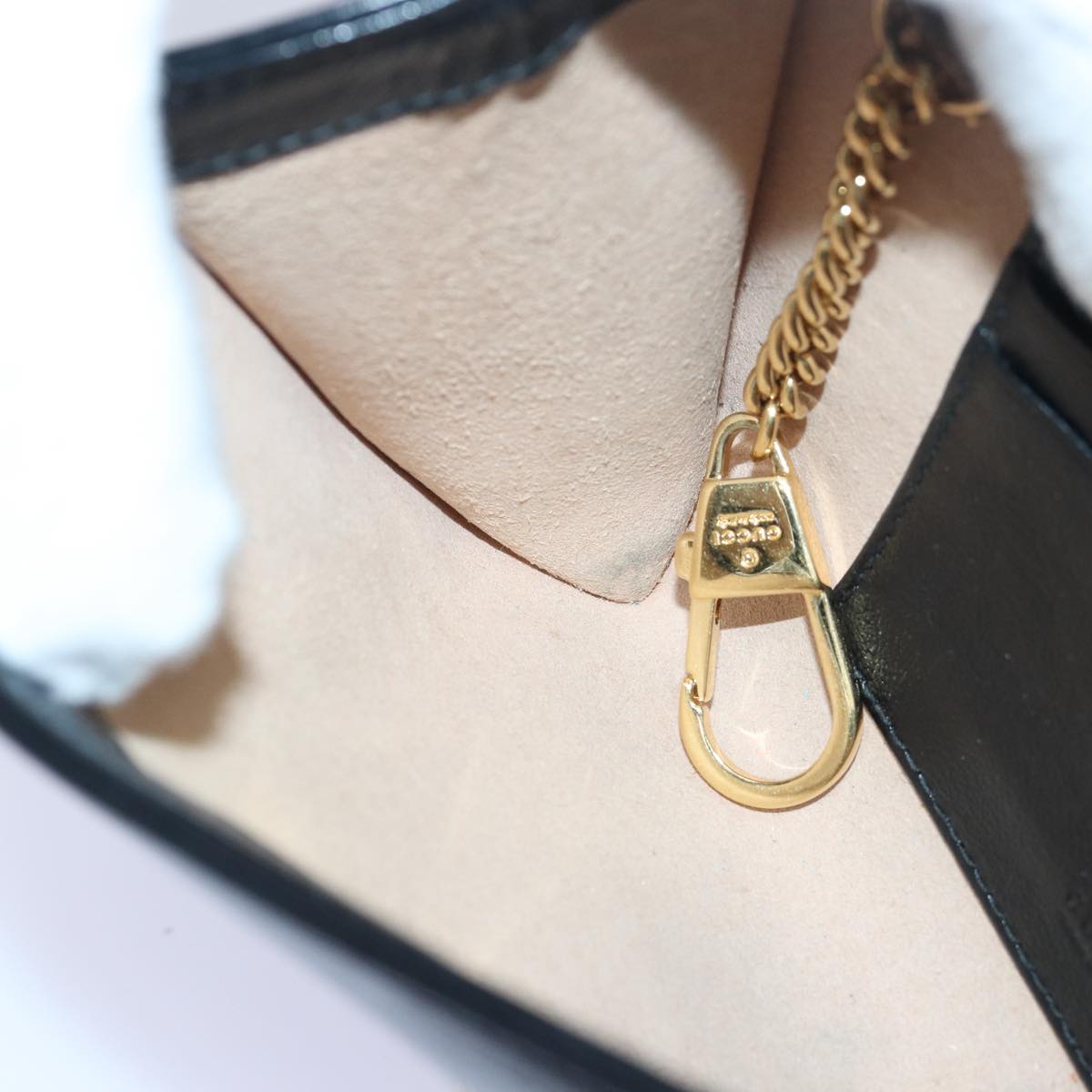 GUCCI Raja Ophidia Web Sherry Line Chain Bag Leather Black 573797 ar12088