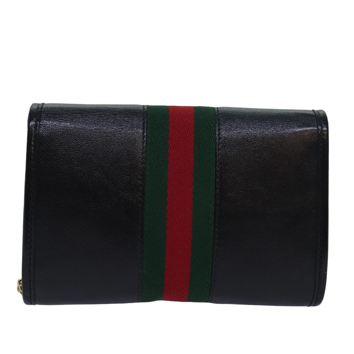 GUCCI Raja Ophidia Web Sherry Line Chain Bag Leather Black 573797 ar12088