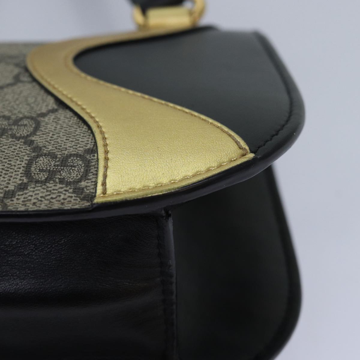 GUCCI GG Supreme Ojiride Shoulder Bag Leather PVC Beige 500781 ar12091