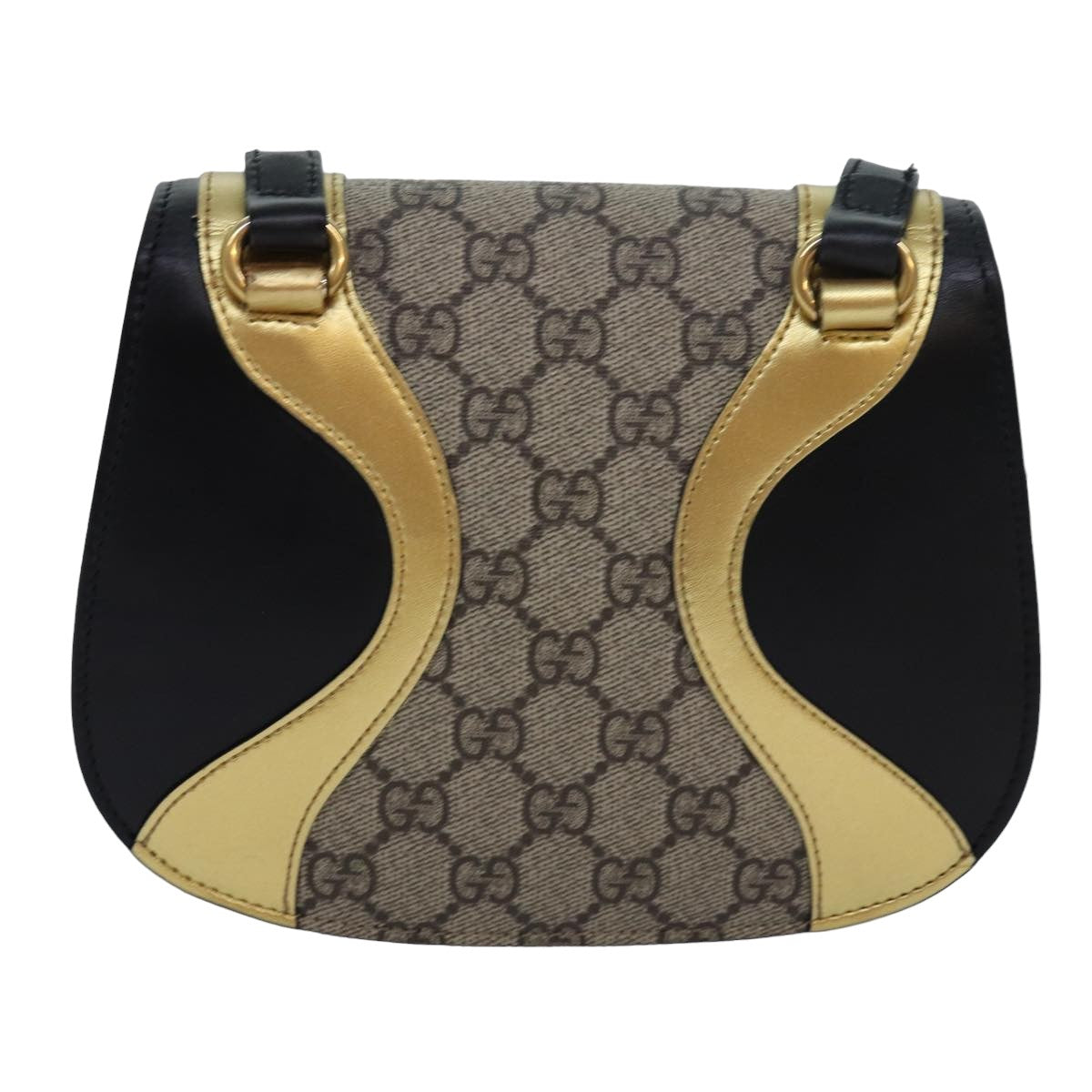 GUCCI GG Supreme Ojiride Shoulder Bag Leather PVC Beige 500781 ar12091