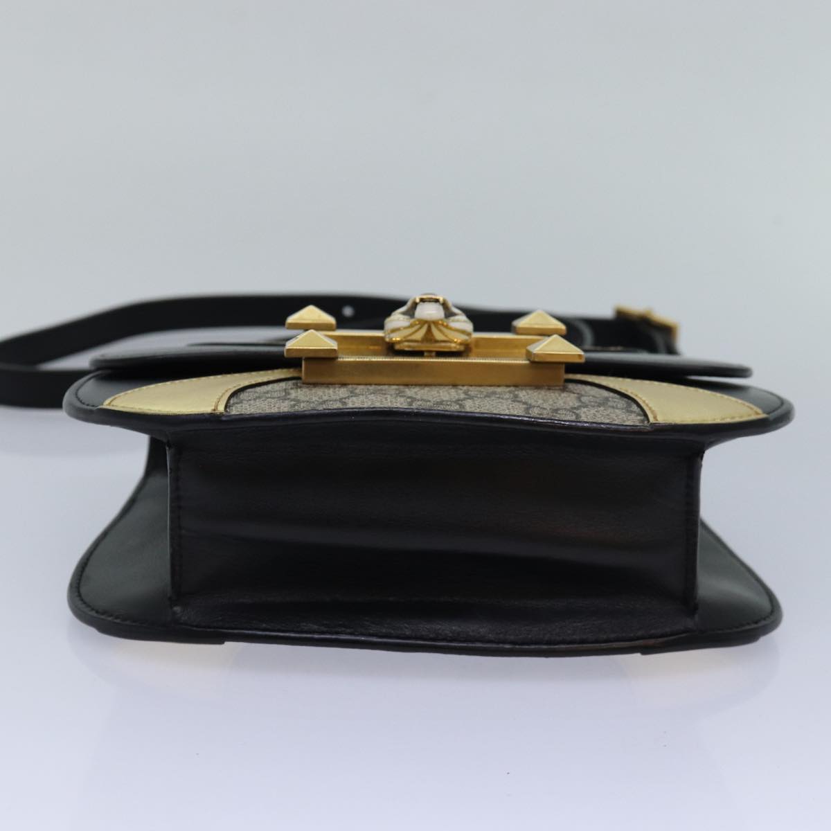GUCCI GG Supreme Ojiride Shoulder Bag Leather PVC Beige 500781 ar12091