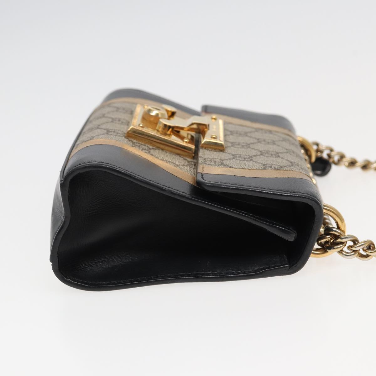 GUCCI Padlock GG Supreme Chain Shoulder Bag PVC Beige 432182 ar12095