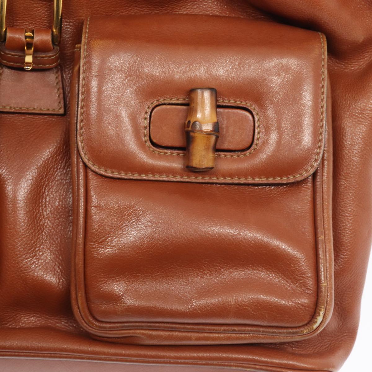 GUCCI Bamboo Backpack Leather Brown 003 2058 0016 ar12099