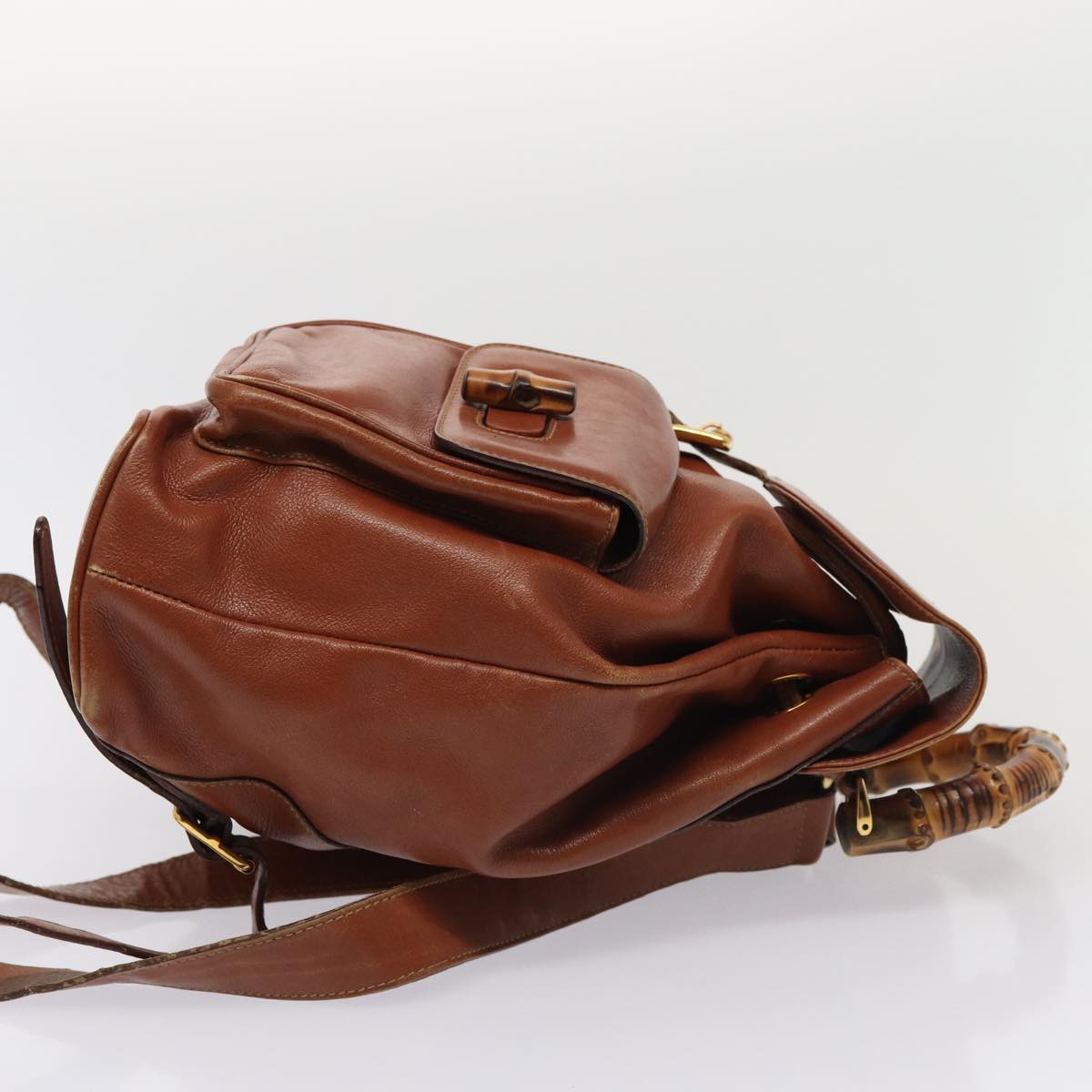 GUCCI Bamboo Backpack Leather Brown 003 2058 0016 ar12099