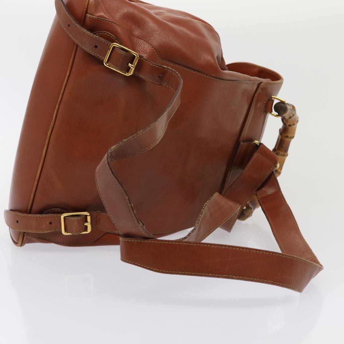GUCCI Bamboo Backpack Leather Brown 003 2058 0016 ar12099