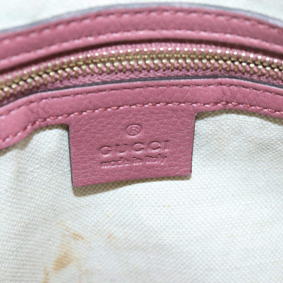 GUCCI Boston Bag Leather Pink 247205 ar12100