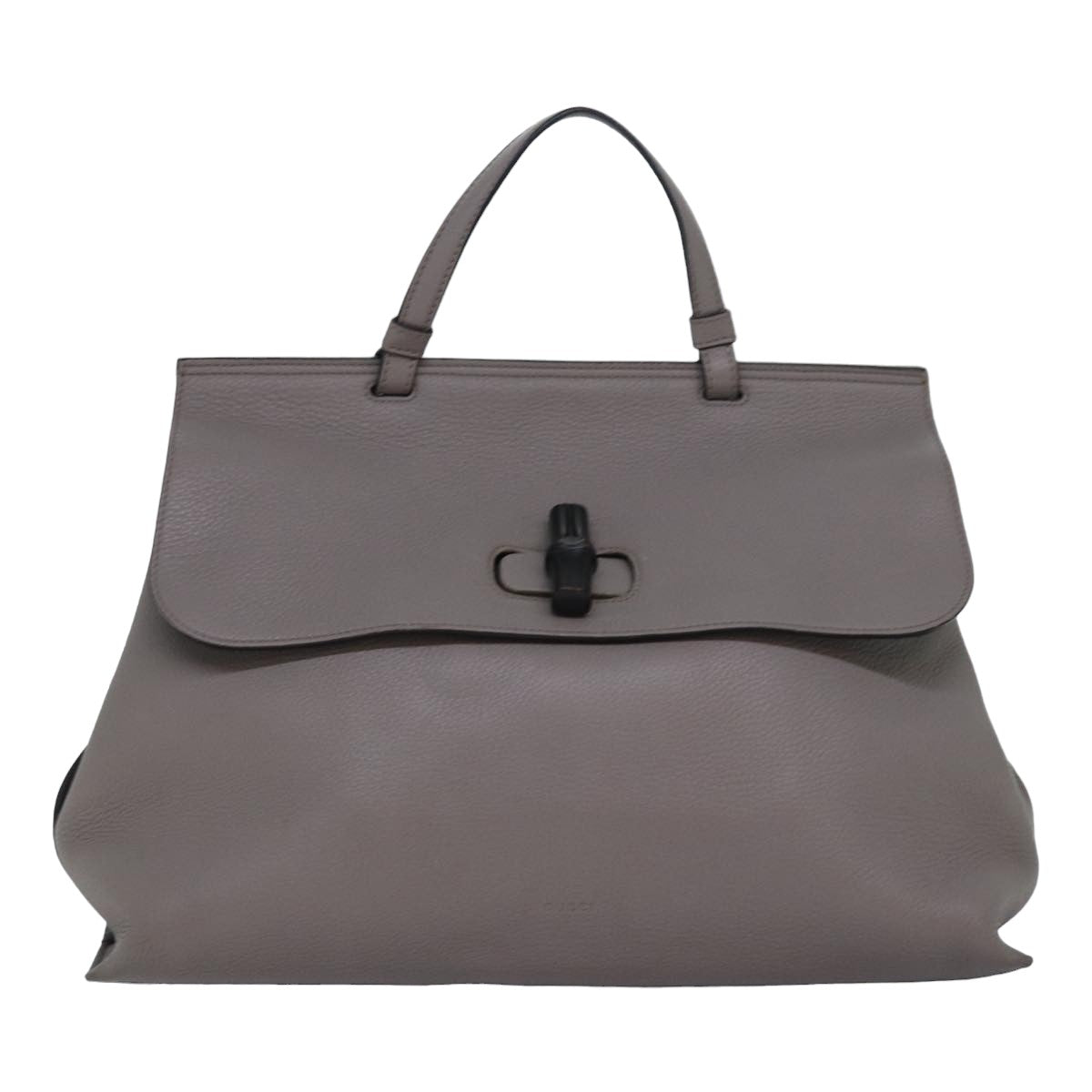 GUCCI Bamboo Daily Hand Bag Leather 2way Gray 370830 ar12107