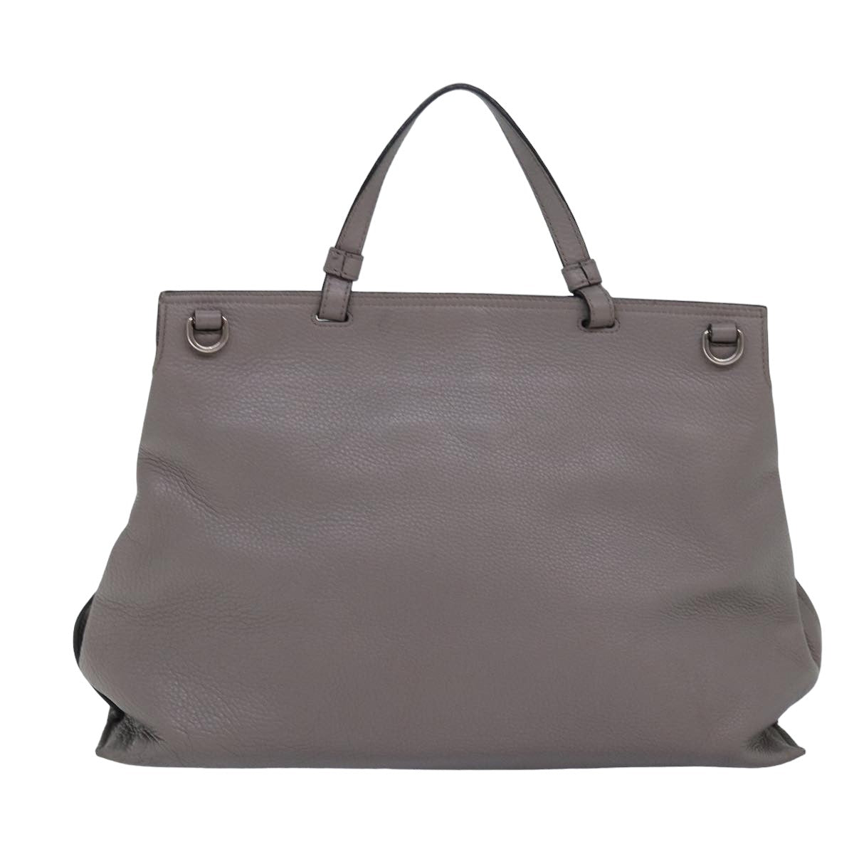 GUCCI Bamboo Daily Hand Bag Leather 2way Gray 370830 ar12107