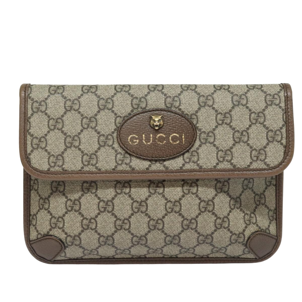 GUCCI GG Supreme Web Sherry Line Waist bag Neo Vintage Beige 493930 ar12117