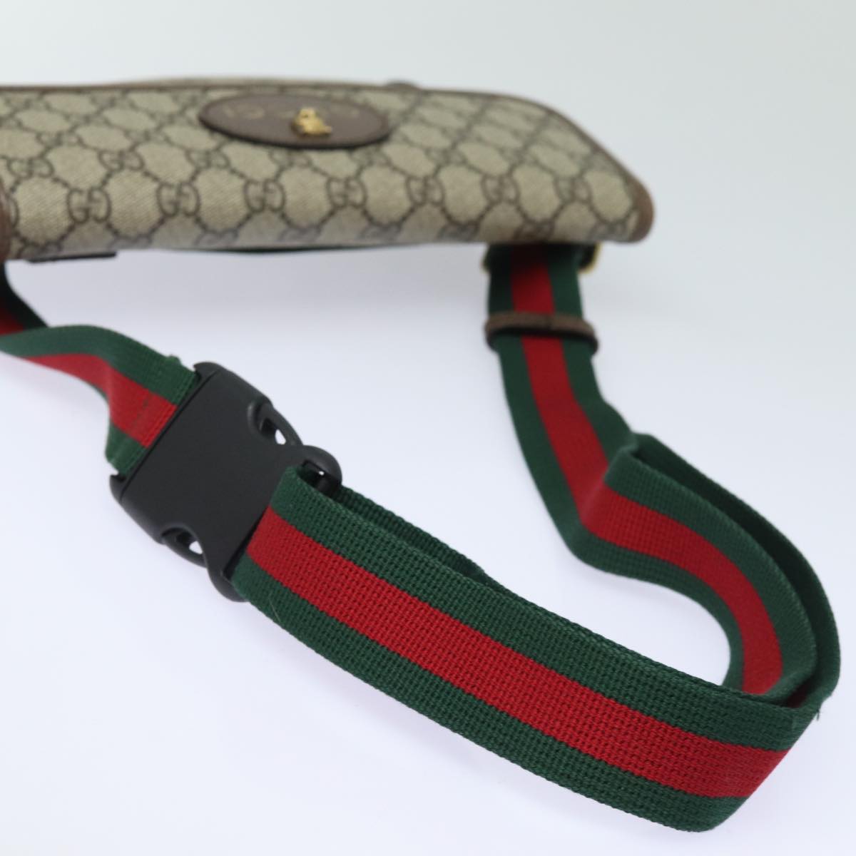 GUCCI GG Supreme Web Sherry Line Waist bag Neo Vintage Beige 493930 ar12117