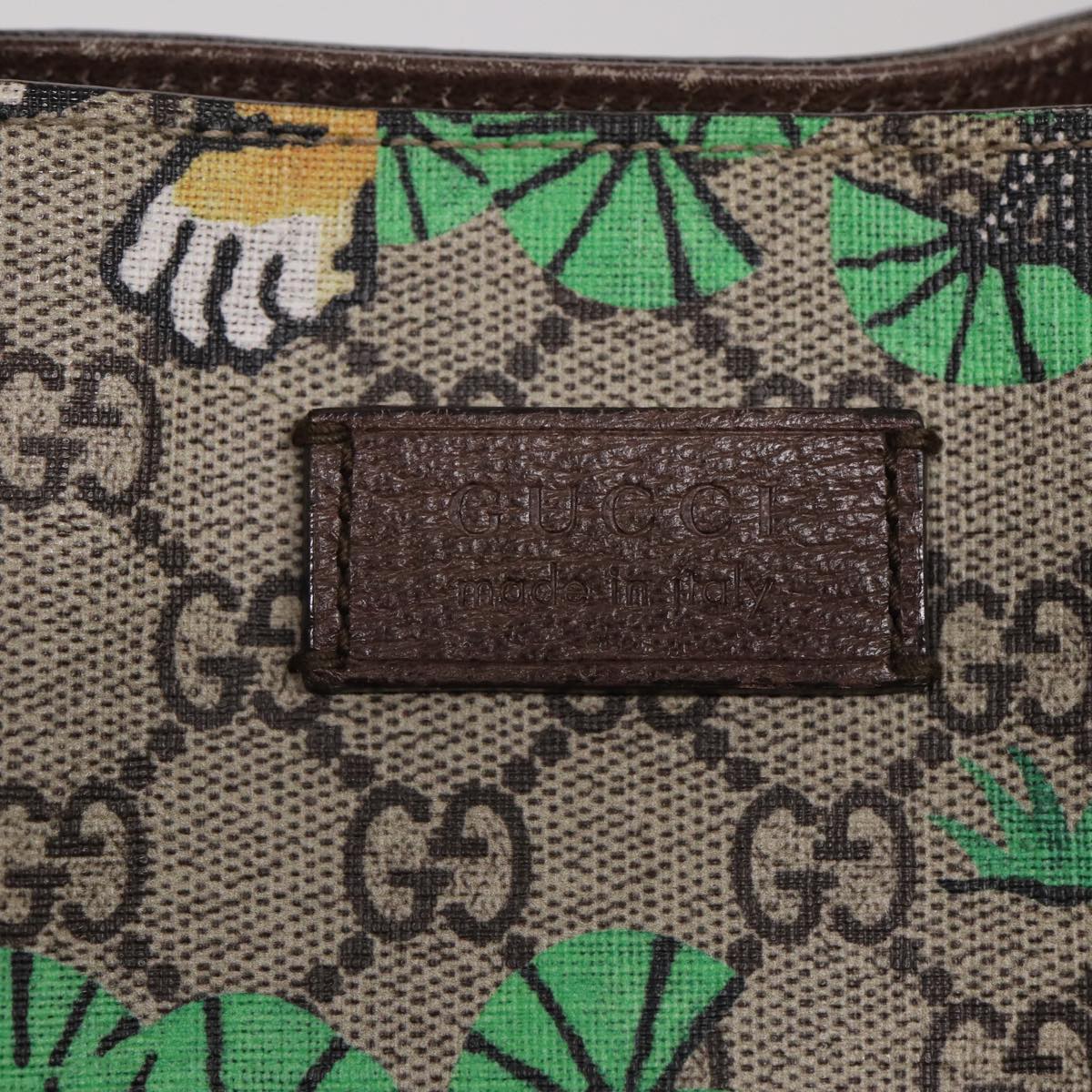 GUCCI GG Canvas Bengal Tiger Tote Bag PVC 2way Beige Green yellow ar12133A